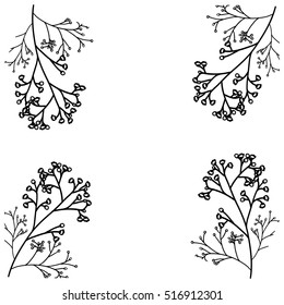 Isolated flowers frame decoration design