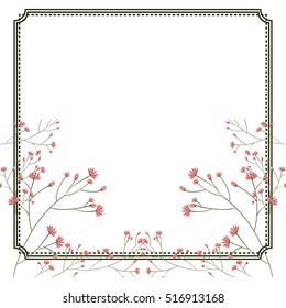 Isolated flowers frame decoration design