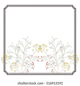Isolated flowers frame decoration design
