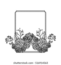 Isolated flowers frame decoration design