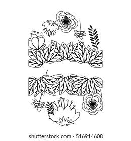 Isolated flowers frame decoration design
