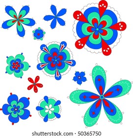 isolated flowers on white background