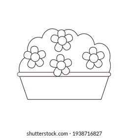 Isolated flowers in a pot icon - Vector