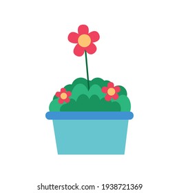 Isolated flowers in a pot icon - Vector