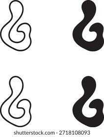 Isolated Flowstone Mark Icon, Flowstone Mark Abstract Icon, Flowstone Organic Symbol, Modern Flowstone Mark Icon, Circuit Style, Solid Black Abstract Vector
