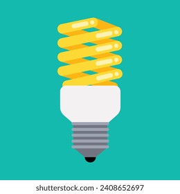 Isolated fluorescent light bulb vector illustration graphic