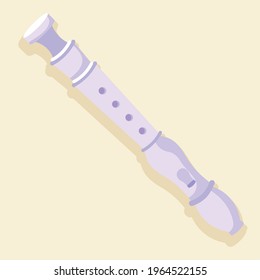 Isolated flute instrument school tools icons - Vector