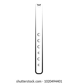 Isolated flute outline. Musical instrument