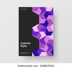 Isolated flyer A4 design vector layout. Premium mosaic shapes company brochure concept.