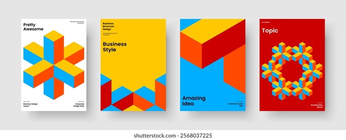Isolated Flyer Design. Abstract Book Cover Layout. Geometric Brochure Template. Report. Banner. Poster. Background. Business Presentation. Advertising. Handbill. Leaflet. Pamphlet. Brand Identity