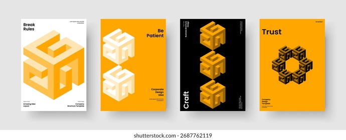 Diseño de volante aislado. Diseño de folleto creativo. Plantilla de presentación de negocios geométricos. Informe. Portada de libro. Cartel. Antecedentes. Anuncio. Cartera. Panfleto. Folleto. Identidad de marca. Diario