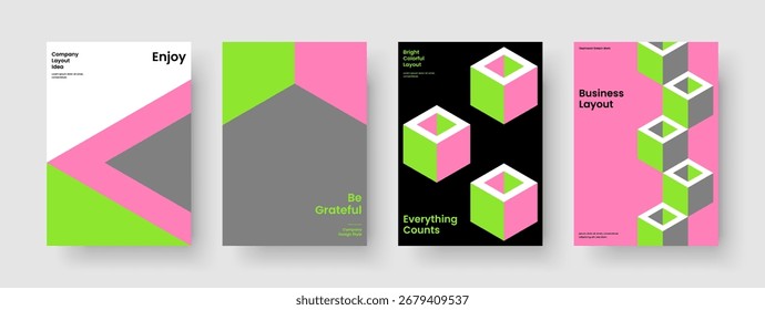 Design de panfleto isolado. Layout de banner geométrico. Modelo de relatório abstrato. Cartaz. Brochura. Histórico. Capa de Livro. Apresentação de negócios. Revista. Diário. Folheto informativo. Publicidade. Identidade da marca