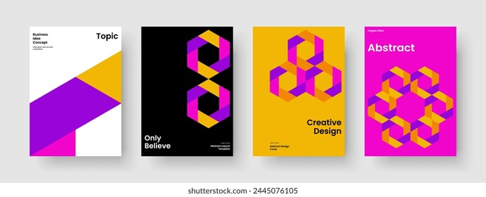Isolated Flyer Layout. Geometric Book Cover Design. Creative Background Template. Report. Poster. Brochure. Business Presentation. Banner. Brand Identity. Journal. Newsletter. Catalog. Portfolio