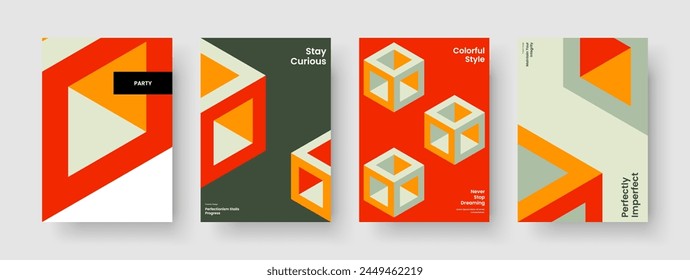 Diseño de folleto aislado. Diseño de póster geométrico. Moderna Plantilla de presentación de negocios. Antecedentes. Portada del libro. Anuncio. Informe. Folleto. Revista. Publicidad. Catálogo. Identidad de marca. Portátil