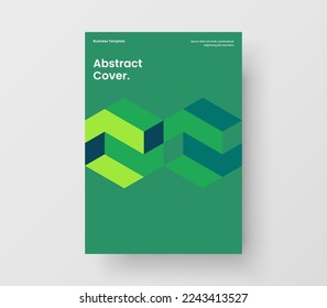 Isolated flyer vector design template. Creative mosaic hexagons journal cover layout.