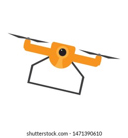 Isolated flying drone over a white background - Vector