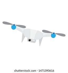 Isolated flying drone over a white background - Vector