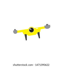 Isolated flying drone over a white background - Vector