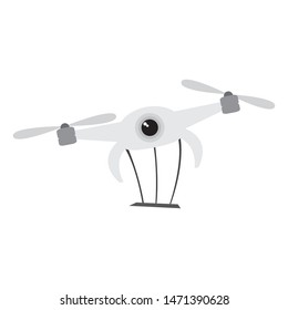 Isolated flying drone over a white background - Vector