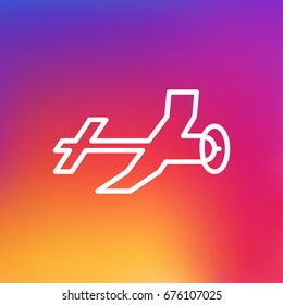 Isolated Flying Outline Symbol On Clean Background. Vector Aeromodeling Element In Trendy Style.
