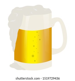 Isolated foamy beer mug on a white background - Vector