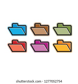 isolated folder icon color variations vector illustration