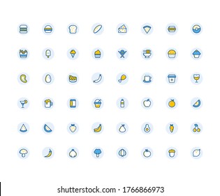 Isolated Food & Drink Icon Pack with Multicolor style