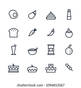 Isolated Food icons on white background