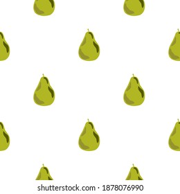 Patrón aislado de alimentos sin fisuras con elementos de perlas de doodle verdes. Fondo blanco. Ilustración bursátil. Diseño vectorial para textiles, tela, giftwrap, papel pintado.