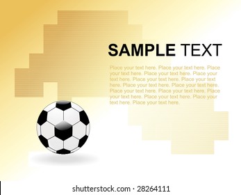  isolierter Fußball mit abstraktem Hintergrund und Beispieltext