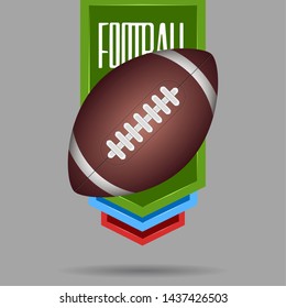Isolated football emblem with a football ball - Vector