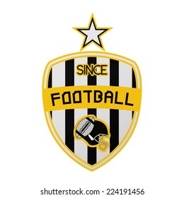 an isolated football emblem on a white background