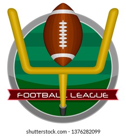 Isolated football emblem with text. Vector illustration design