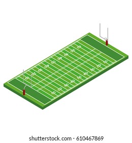 Isolated football field on a white background, Vector illustration