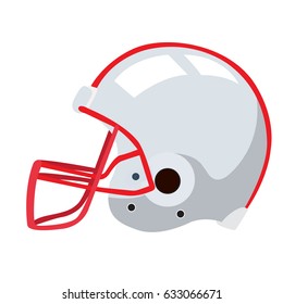 Isolated Football Helmet On A White Background, Vector Illustration