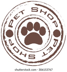 Isolated footprint on a label with text. Vector illustration