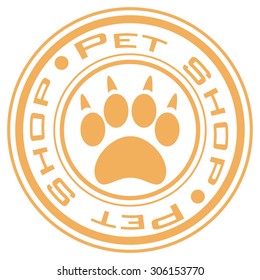 Isolated footprint on a label with text. Vector illustration
