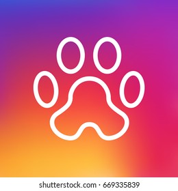 Isolated Footprint Outline Symbol On Clean Background. Vector Caw Element In Trendy Style.