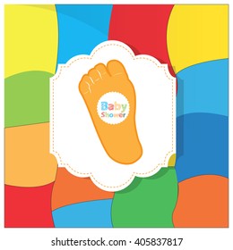 Isolated footprint with text on a colored background