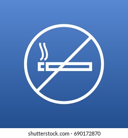 Isolated Forbidden Outline Symbol On Clean Background. Vector No Smoking Element In Trendy Style.