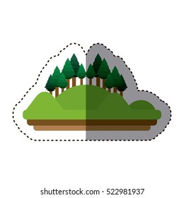 Isolated forest and mountain design