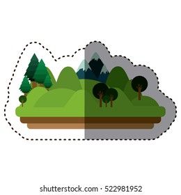 Isolated forest and mountain design