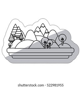Isolated forest and mountain design