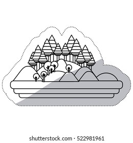 Isolated forest and mountain design