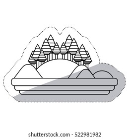 Isolated forest and mountain design