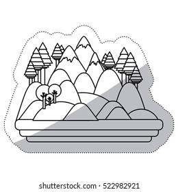 Isolated forest and mountain design