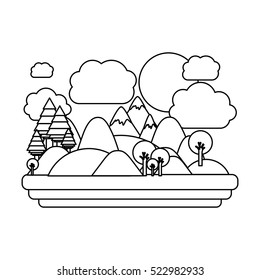 Isolated forest and mountain design