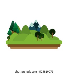 Isolated forest and mountain design