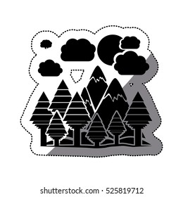 Isolated forest and mountain design