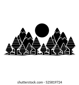 Isolated forest and mountain design